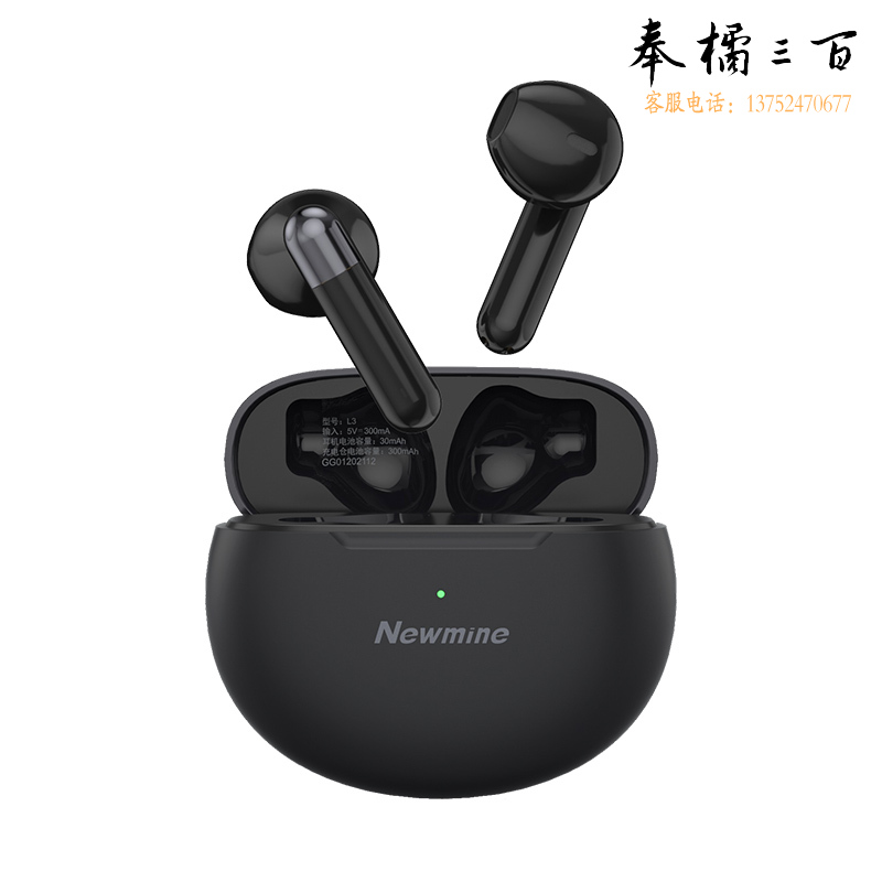 纽曼（Newmine） 蓝牙耳机 L3 半入耳式耳机 超长待机续航跑步运动 通用苹果华为小米手机的耳机 黑色