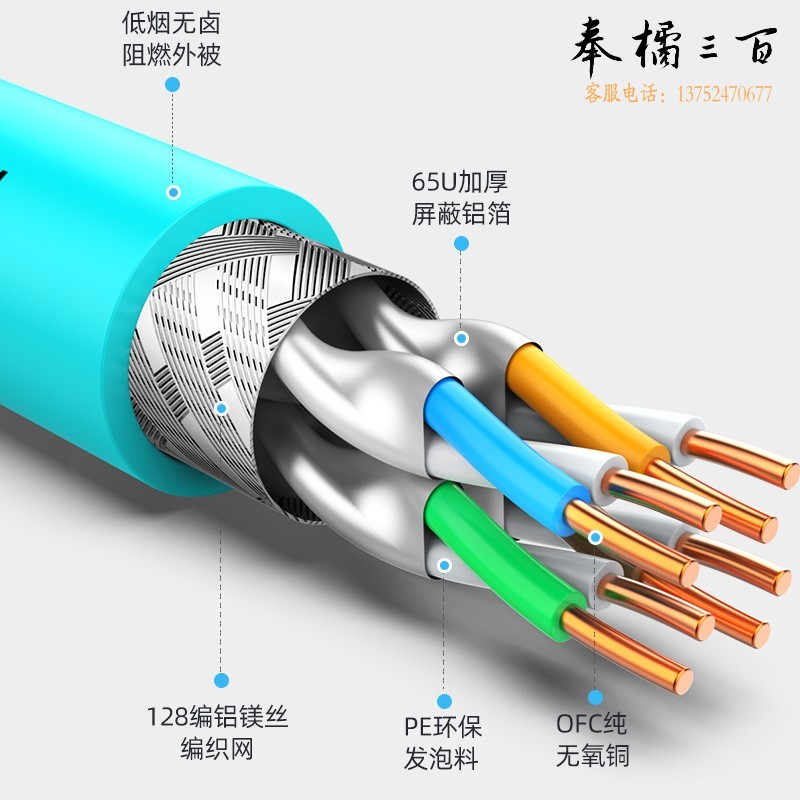 胜为（shengwei） 八类万兆网线工程家装40G 双屏蔽0.64mm无氧铜CAT8类网络箱线低烟无卤阻燃网线305米CLC8064B
