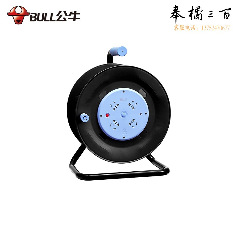 公牛（BULL） 公牛线盘移动电缆电线卷线盘无线盘线轴工程地拖绕线盘拖线盘自接线空线盘空盘 16A无线空线盘GN-804DL【带漏电保护】