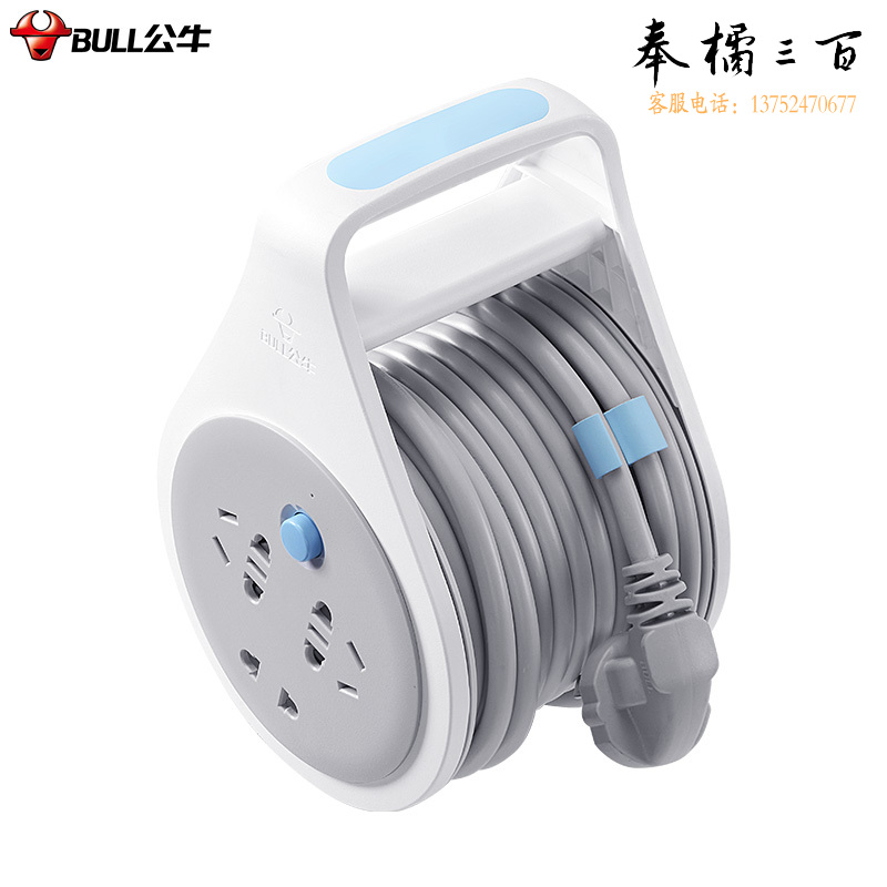 公牛（BULL） GN-802 新升级工程接线盘/工程卷线盘/过热保护电缆卷盘插座/插排 工程专用 3位10米