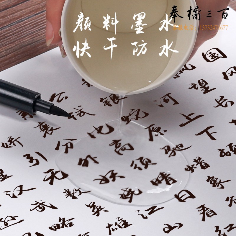 金万年（Genvana）   练字秀丽笔 大楷毛笔软笔 书法笔 成人初学者学生字帖练字笔 黑色 (12支装)G-0940