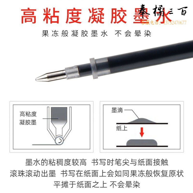 金万年（Genvana）   黑色0.5mm子弹头按动中性笔芯替芯按压 签字笔水笔学生 办公文具 (20支装)K-5018B-001