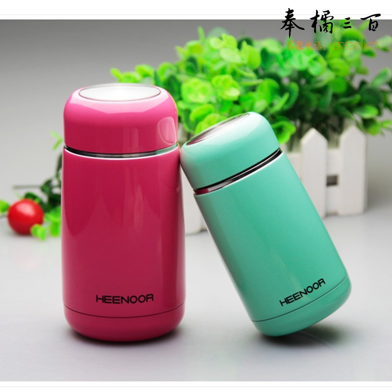 希诺（HEENOOR） 保温杯女士可爱不锈钢杯子 时尚小巧创意便携学生水杯 果粉色 xn-5635 320ML