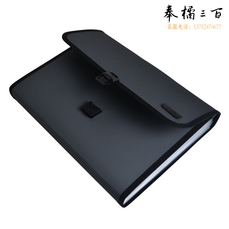 晨光（M&G） 12个/盒 文具A4/12格蓝色文件包办公手提资料包风琴包学生试卷分类收纳包灰色AWT90959B