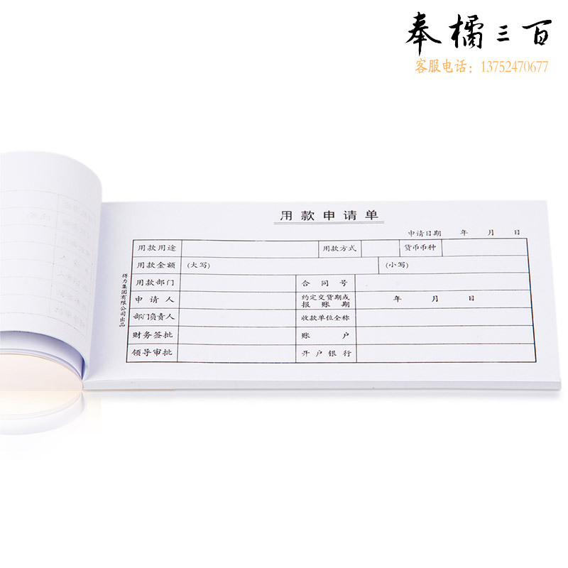 得力（deli）记账凭证财务单据财会单据凭证票据单据办公财务用品 3475 用款申请单 210*105mm