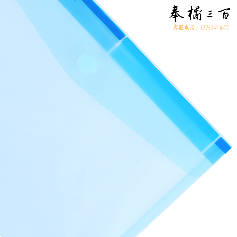 得力(deli)12只A4加厚透明文件袋 粘扣资料袋 试卷收纳袋 学科分类 防水 蓝色5504