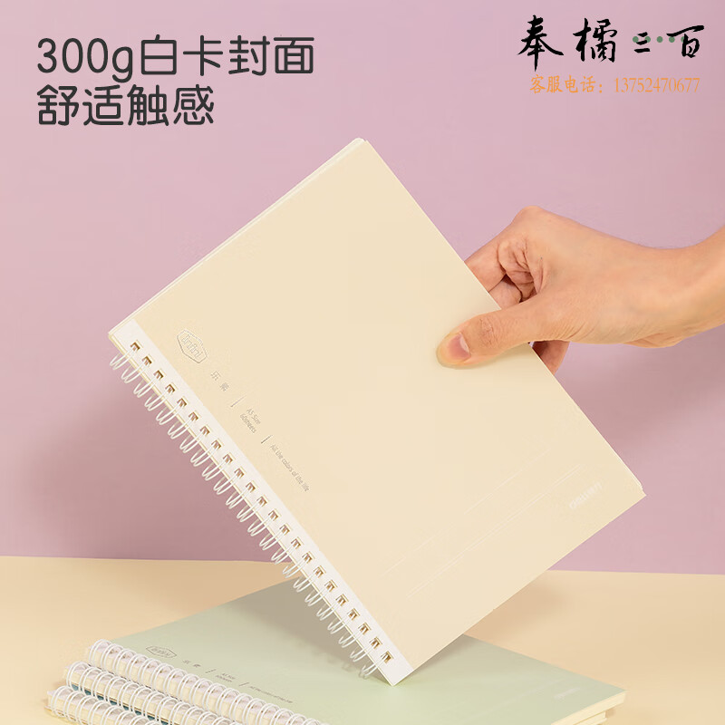 得力 A5/4本60张螺旋本乐素系列学生螺旋本线圈本学生记事本日记本笔记本子文具LA560-1
