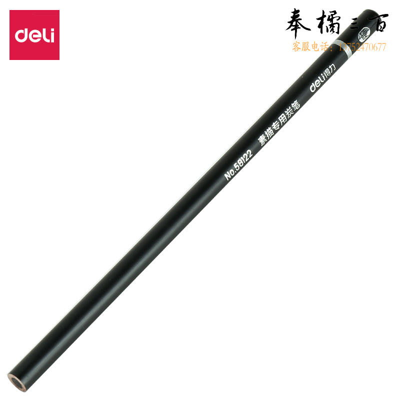 得力（deli） 58120美术素描炭笔石墨铅笔软款12支盒装专业绘画手绘素描彩绘软款礼物画画【圣诞年货】