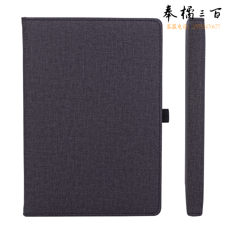 得力（deli） 7991 25K96张简约布艺风记事本办公用品 工作日志本带笔插笔记本子文具 黑色