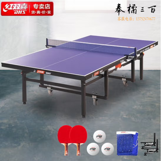 红双喜DHS 乒乓球桌室内乒乓球台专业比赛训练用乒乓球案子(T1024)