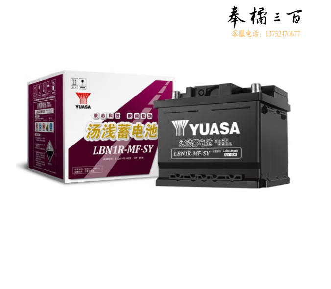 汤浅(Yuasa)汽车电瓶免维护蓄电池LBN1R-MF-SY 12V 45AH