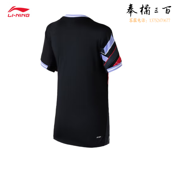 李宁羽毛球服俱乐部系列女子比赛上衣 AAYT588 黑色-2 S/M/L/XL/XXL码数