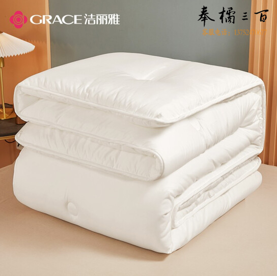 洁丽雅（Grace） 被子酒店抑菌被芯春秋冬双人加厚被芯棉被学生盖被褥四季被子 200*230cm 珍珠白 6斤