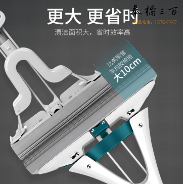 美丽雅胶棉拖把 大时代对折挤水免手洗家用海绵拖把 共3个拖头