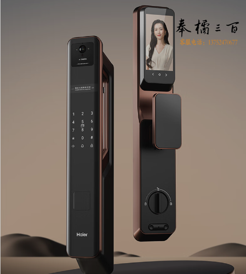 海尔(Haier)指静脉识别智能门锁防盗门智能锁带可视猫眼摄像头密码锁全自动电子锁门锁HFA-20VZ-U1（Pro）