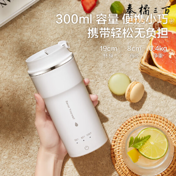 美的（Midea）电热水杯咖啡杯便携式车载旅行杯小型家用净甜户外保温杯电水壶烧水杯小容量MK-DB03X1-201