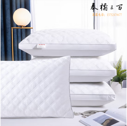 恒源祥枕头 100%全棉星级酒店枕芯高弹立体边45*70cm单只 