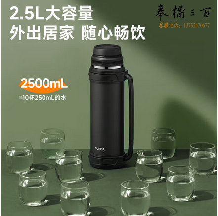 苏泊尔（SUPOR）保温壶大容量不锈钢保温瓶车载户外旅行壶保温水壶便携暖水壶水瓶