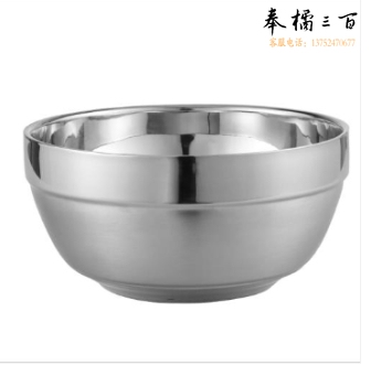 不锈钢碗 米饭碗 隔热碗汤面碗 直径18cm